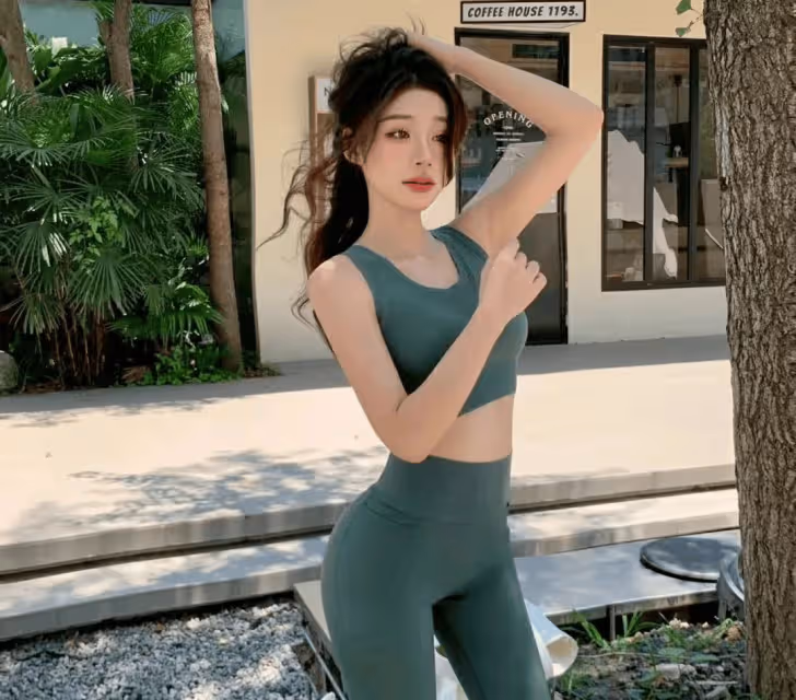 清新夏日,瑜伽服搭配清爽少女風,展現自然美態!