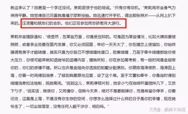 電視劇《小日子》原著，表哥汪凌霄破壞弟弟的婚姻，藏著三大秘密