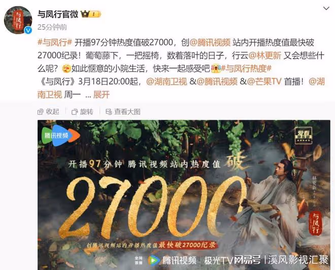 與鳳行:首播數據大爆,登頂收視率榜首,趙麗穎絕美,林更新回春