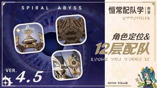 《原神》4.5深淵12層配隊與全角色定位一覽