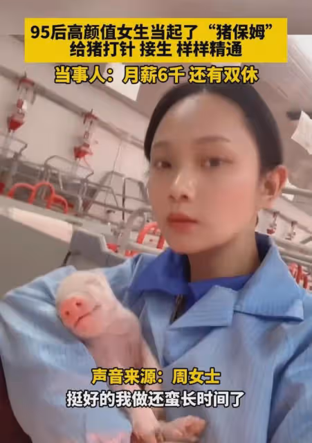 95後高顏值女大學生去養豬，女孩：月薪只有五千，但像夢一樣自由