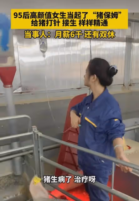 95後高顏值女大學生去養豬，女孩：月薪只有五千，但像夢一樣自由