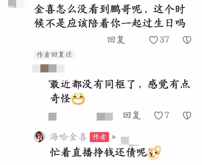 海哈金喜也承認了！現身評論區親自回應，李亞鵬忙著直播掙錢還債