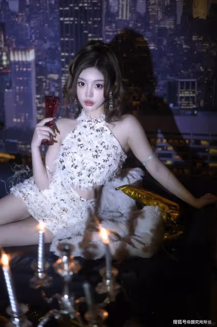 19歲極品尤物時尚穿搭:古典且時尚的亮片短衣和包臀裙