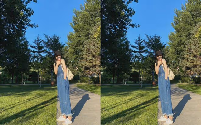 30+的迪麗熱巴少女感不減,穿背帶褲好似文藝大學生,甜度爆棚