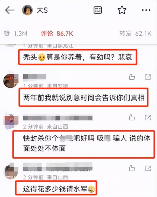 還得是張蘭!重錘大S婚內出軌、重婚、報假帳,大S評論區徹底淪陷