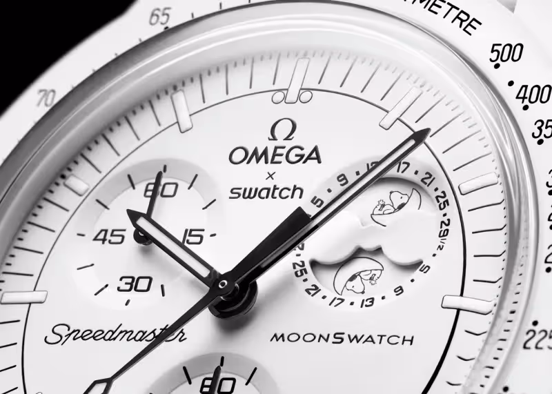 OMEGA X SWATCH聯名又來了　超萌史努比就藏在純白滿月錶中