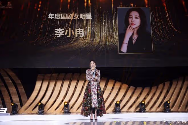 平時不愛打扮的李小冉,穿禮裙太驚艷,這麼花的衣服都能HOLD的住