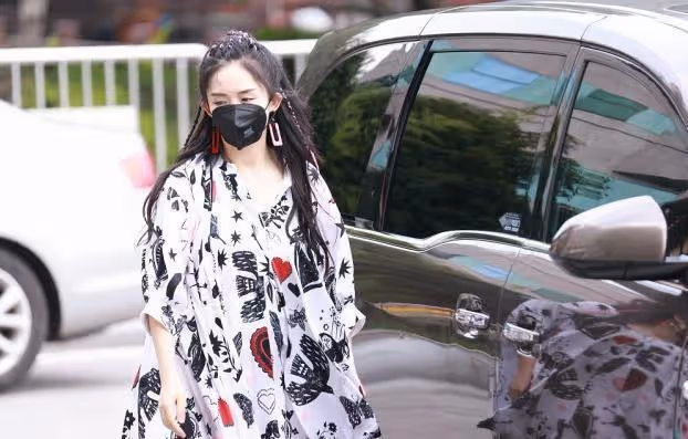 謝娜復出狀態真不賴,粉色麻花辮太可愛,泡泡袖印花裙真顯瘦