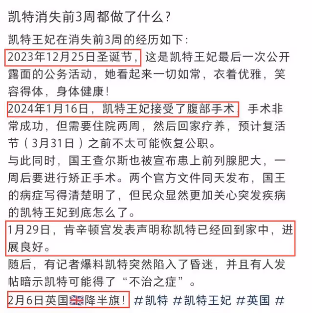 外媒堅稱凱特已去世!前三周行程被扒,為救查爾斯被光明會血祭!