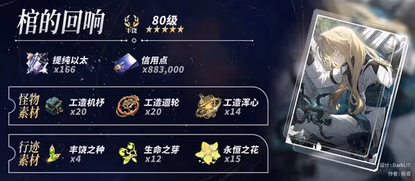 《崩壞:星穹鐵道》2.0羅剎養成材料統計