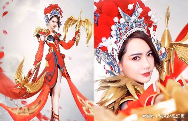 戚薇cos王者榮耀海月,雪肌美腿小蠻腰,比建模還美,大長腿絕了