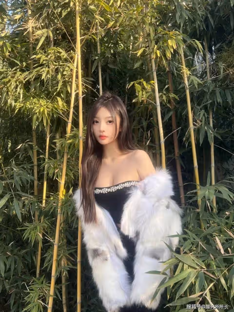 OOTD根本頂不住!36D極品尤物時尚穿搭:貂皮大衣搭配黑色抹胸 性感又迷人
