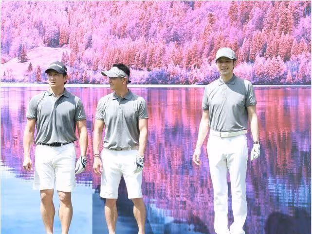 吳奇隆年近半百不忘運動,穿運動裝打高爾夫,全身肌肉還是很結實