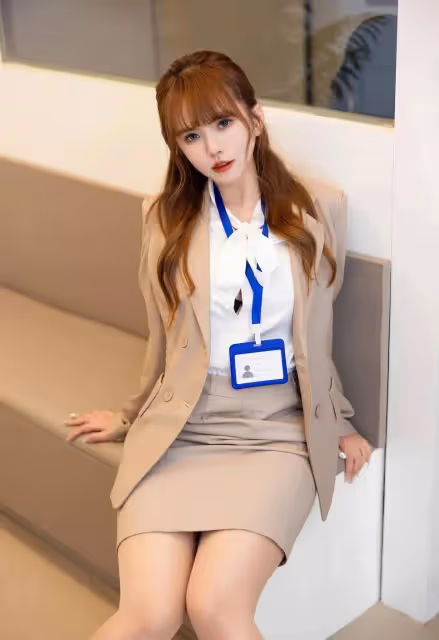 職場美女必備!肉絲高跟套裙火辣上身,性感誘惑柔美氣質爆表