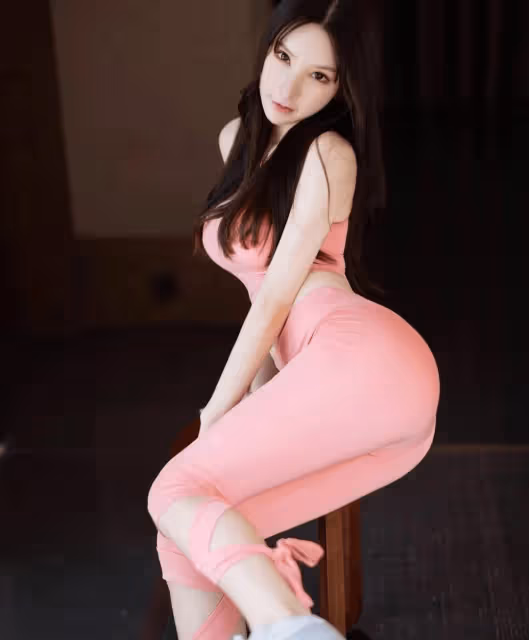 粉紅運動服:嬌艷曼妙,雪白肌膚映襯,令人心醉神迷