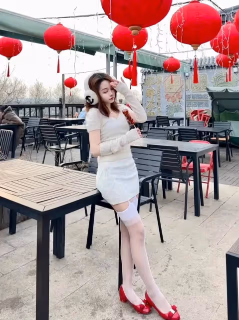 高跟白絲弔帶襪,性感誘惑無法抗拒!