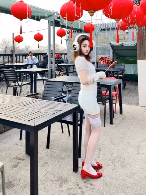 高跟白絲弔帶襪,性感誘惑無法抗拒!