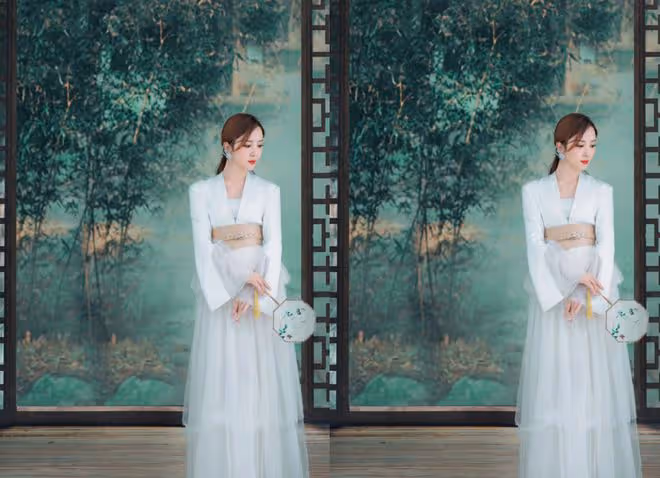 「央視主持」李思思氣質高貴淡雅,古風紗裙太驚艷,看著更高級