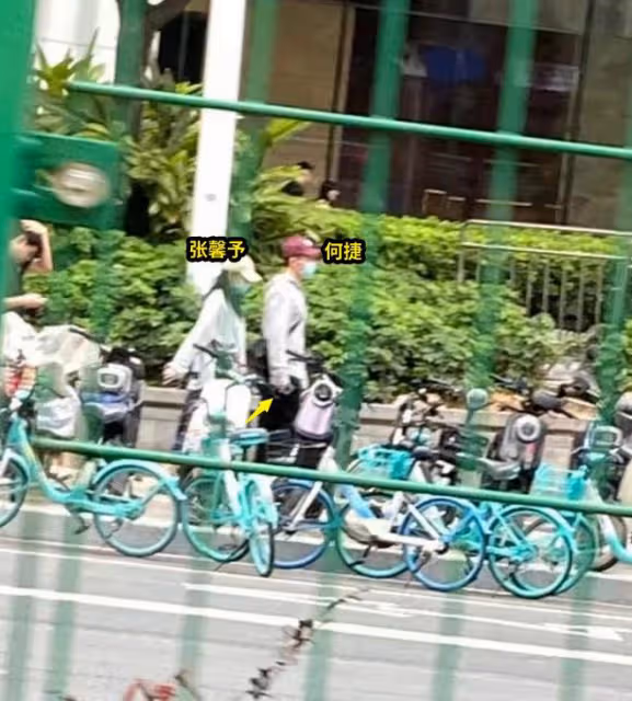 張馨予何捷街頭被偶遇，36歲何捷打扮時尚，住廣州15萬一平富人區