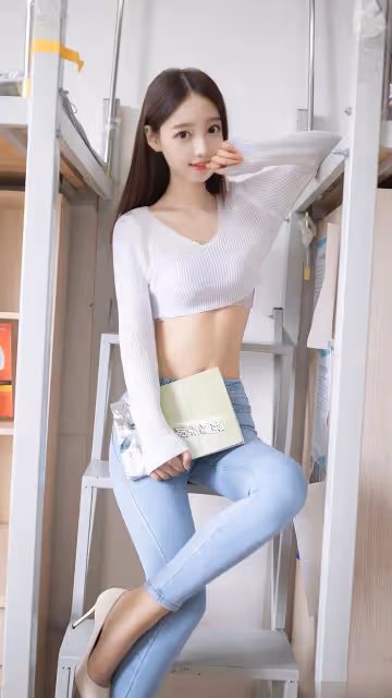 女神的秘密武器!V領針織衫搭配緊身牛仔褲,低調中盡顯性感風情!
