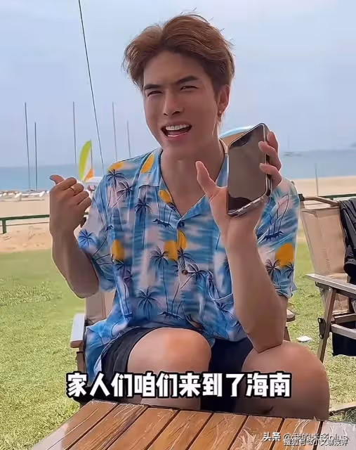 韓安冉坐直升飛機看海景,孕4個月胖一圈,脖子贅肉明顯像140斤