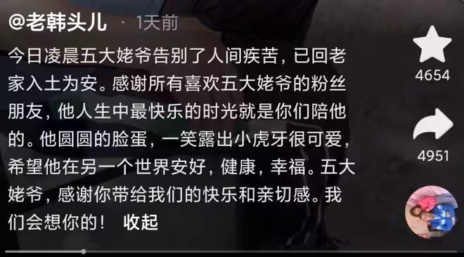 網紅五大姥爺去世,生前被兒媳虐待,住養老院被毆打,死因曝光