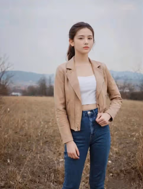 小皮衣搭配牛仔褲,絕對是最家經典的穿搭