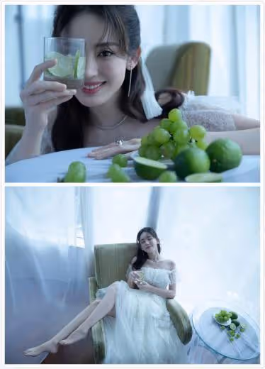「濃顏美女」古力娜扎演繹清純風，身穿網紗裙，看起來乾淨又清爽