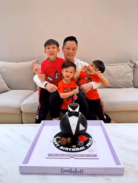 胡杏兒慶小兒子滿3歲，蜘蛛俠派對熱鬧隆重，一家五口同框超幸福