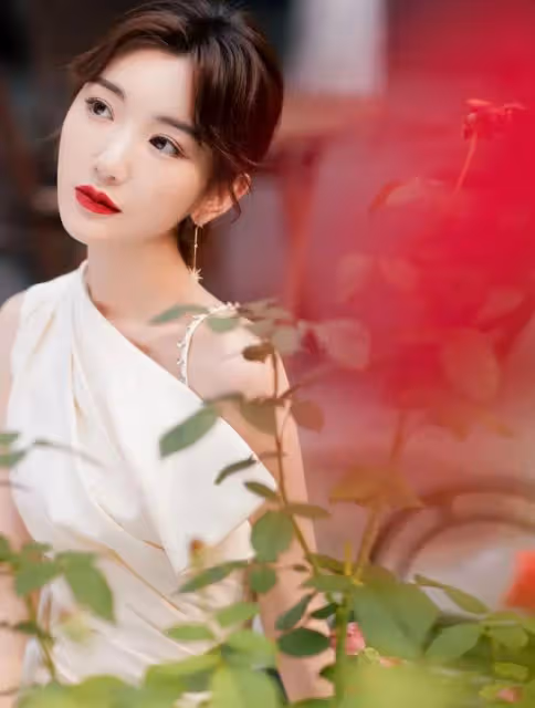 毛曉彤怒甩渣男後美出圈，穿白色斜肩連衣裙配大紅唇，網友：美爆