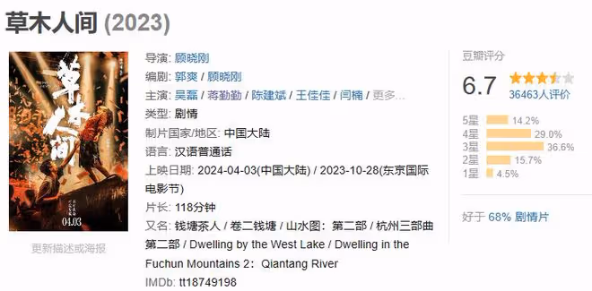看了《草木人間》，發現演技不能比較，因為優與劣一目了然