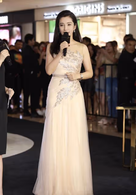 李冰冰把亮片穿得優雅不俗,V領裡面配裸色打底,看著還挺保守的