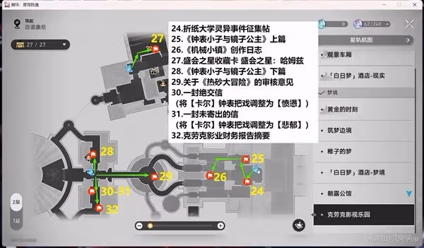 《崩壞：星穹鐵道》2.1匹諾康尼書籍收集