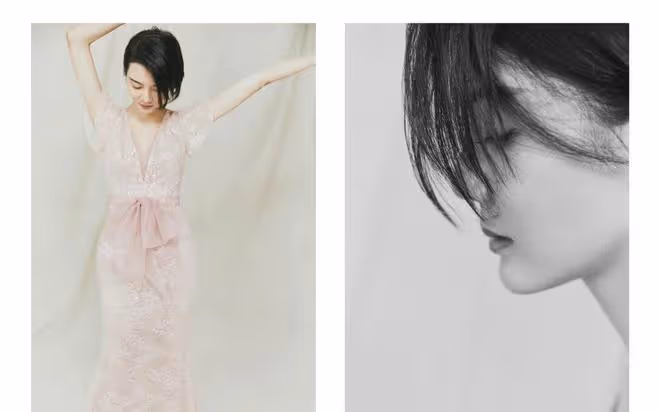 車曉真是「冷淡美人」,粉亮片裙穿出花瓶效果,短髮清爽看著挺颯
