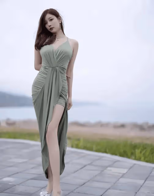 綠色弔帶連衣裙:閃耀全場,秒變御姐女神!