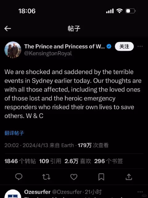 凱特為雪梨事件發聲！英媒曝威廉陪凱特醫院複查，凱特脖頸腫脹！