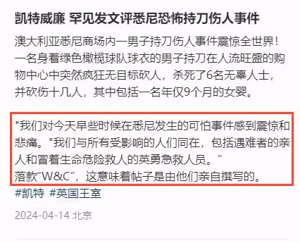 凱特為雪梨事件發聲！英媒曝威廉陪凱特醫院複查，凱特脖頸腫脹！