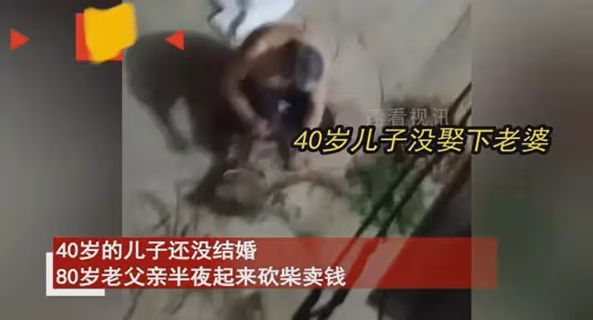 男子40歲沒結婚,80歲父親半夜砍柴掙錢,網友:結婚不是唯一選擇