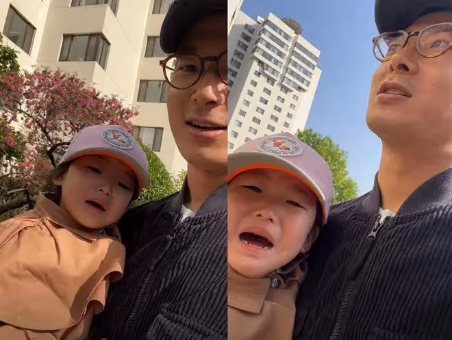 朱珠曬一家三口健身,2歲女兒跟著鍛鍊有模有樣,珠寶個頭超優越