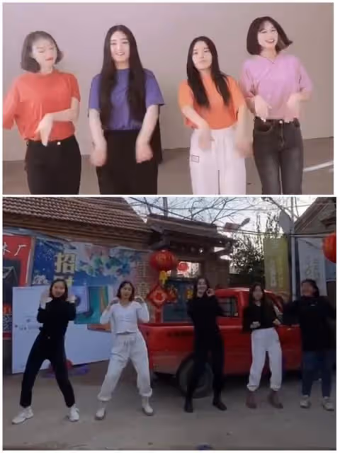 大衣哥兒媳約閨蜜團熱舞!小城名媛穿得辣,在三輪車前跳得歡脫