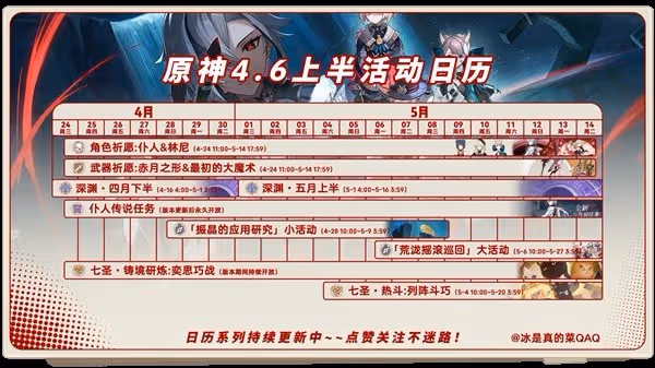 《原神》4.6版本上半活動介紹