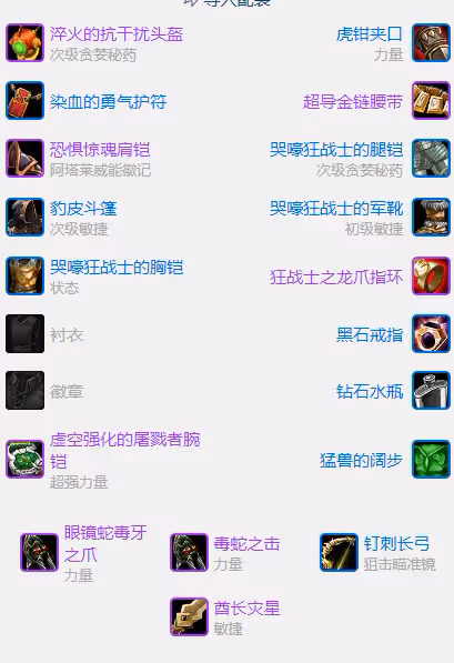 探索賽季懷舊服P3階段 輸出戰士P3階段BIS裝備