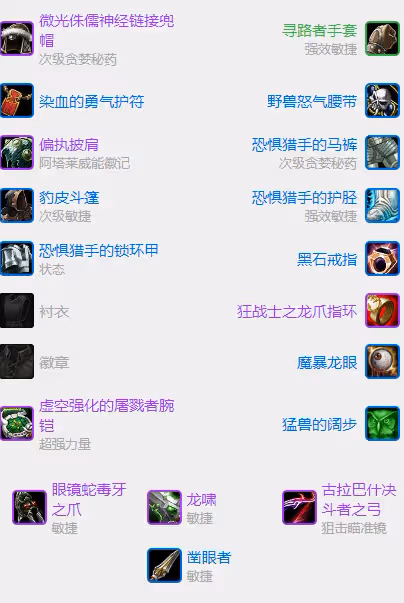 探索賽季懷舊服P3階段 近戰獵人P3階段BIS裝備