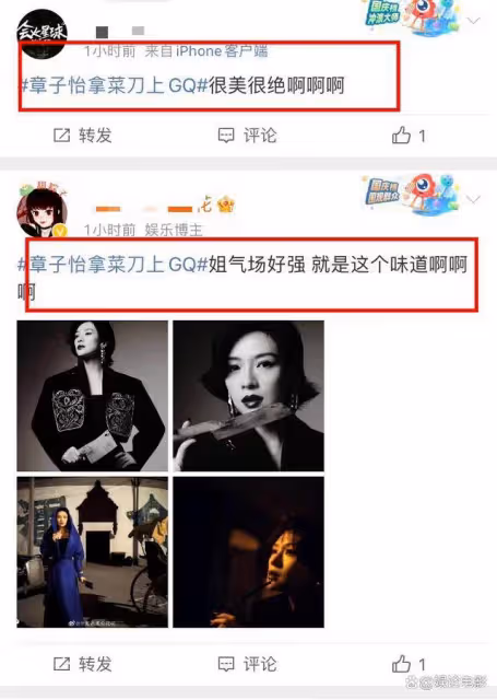 章子怡為新片提著菜刀拍雜誌,網友:很美很絕,就是這個味道