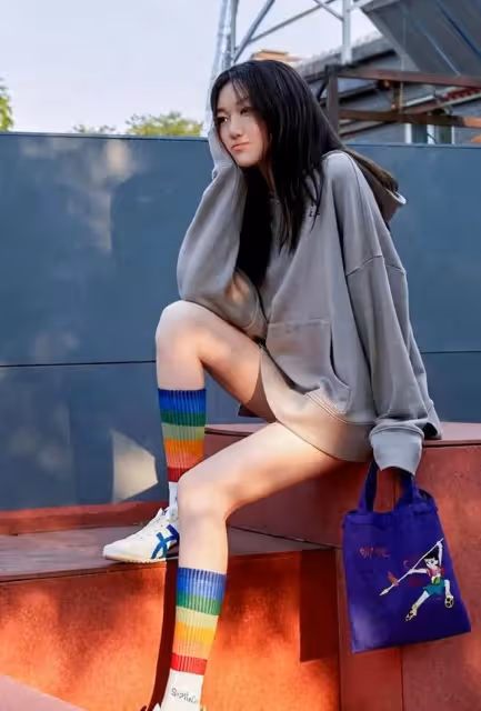 星二代合體!汪峰閨女小蘋果穿衣時髦,李嫣用頭髮遮臉像王菲