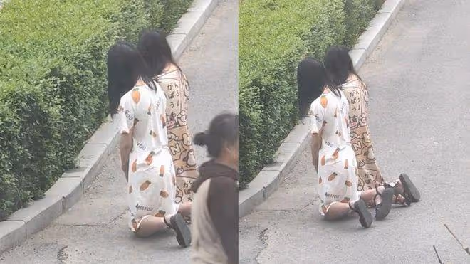 瀋陽街頭現「賭局懲罰」:兩女子跪地半小時僅因輸了牌?