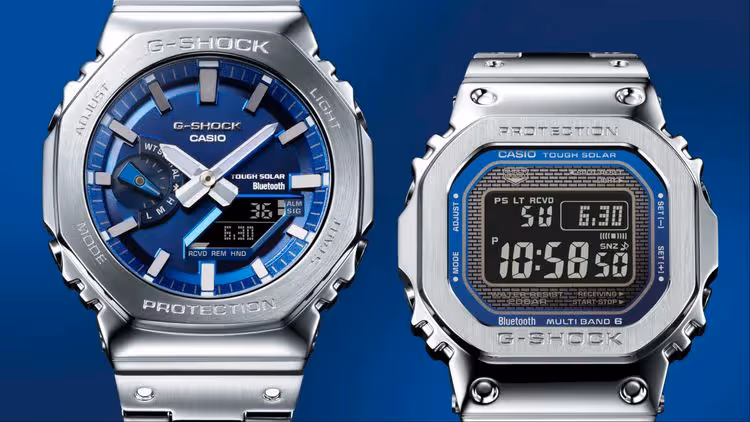 G-SHOCK新錶有點帥！　不銹鋼錶圈配金屬藍錶盤潮酷又百搭