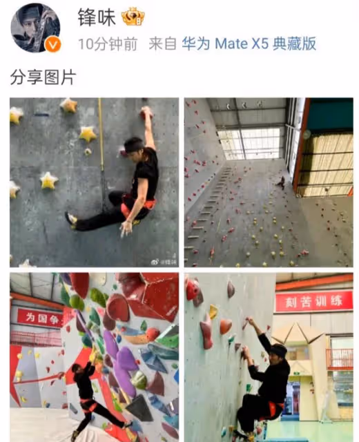 謝霆鋒曬攀岩照引熱議,44歲依舊身手不凡