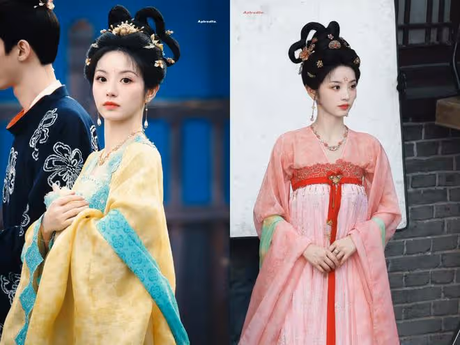 網友稱讚田曦薇《子夜歸》妝造好美，尤其是藍色花鈿，元氣又甜美